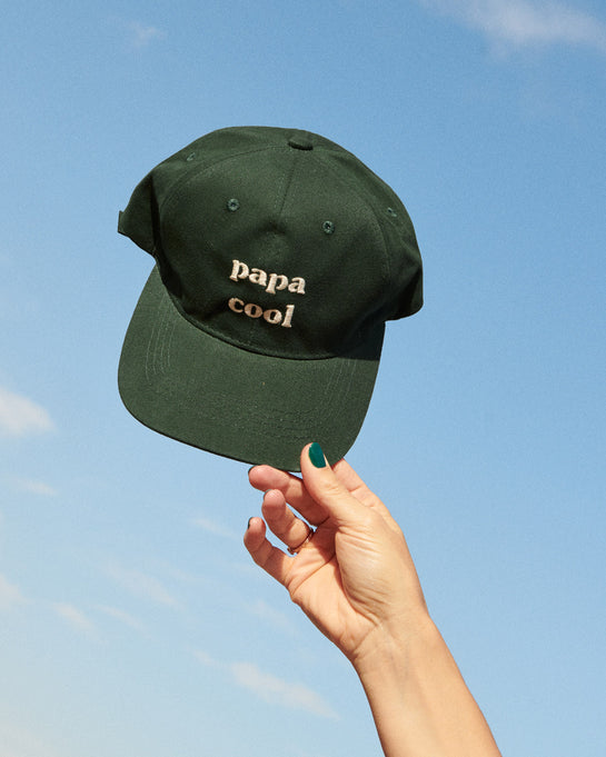 La casquette brodée Papa cool - vert sapin – émoi émoi