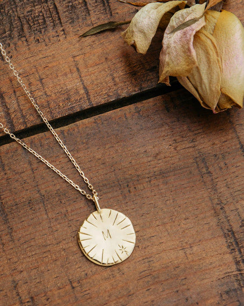 La médaille Initiale précieuse seule - en vermeil - 20mm - émoi émoi   - 4 