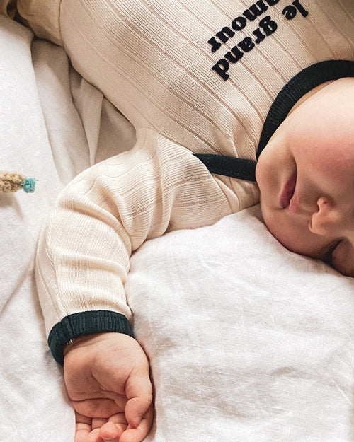 Le t-shirt et le body Le grand amour - crème - émoi émoi   - 4 