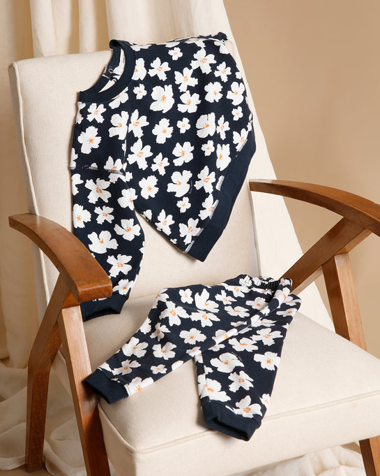 L'ensemble de pyjama Anémones enfant en tencel - rhubarbe – émoi émoi