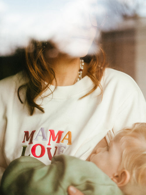 Le sweat d'allaitement Club Mama love en coton bio - crème - émoi émoi   - 2 