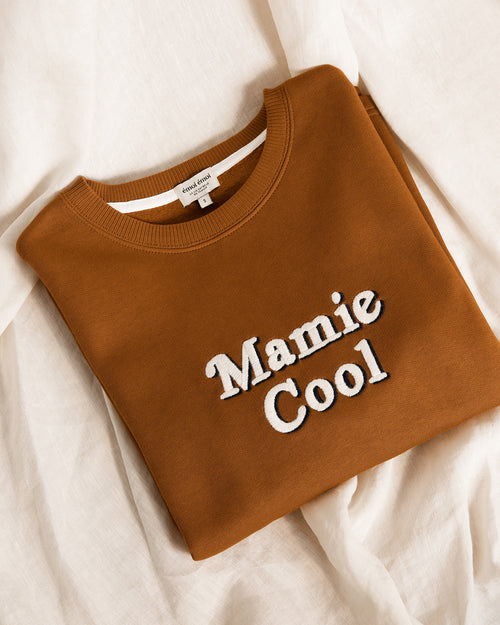 Le sweat Mamie cool en coton bio - caramel - émoi émoi   - 2 