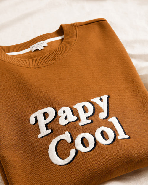 Le sweat Papy cool en coton bio - caramel - émoi émoi   - 2 