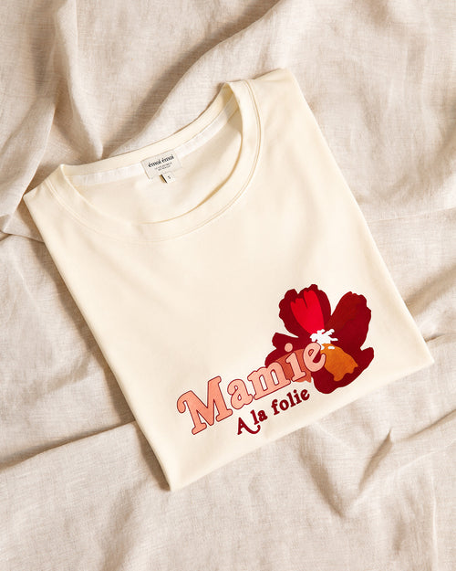 Le t-shirt Mamie à la folie en coton bio - ivoire - émoi émoi   - 2 