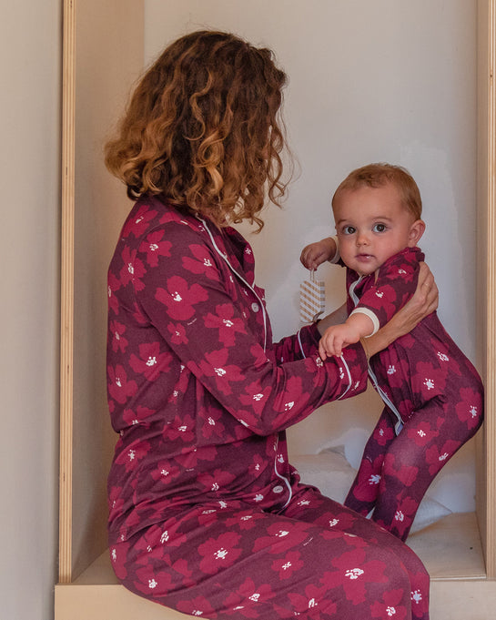 Pyjama chemise en satin personnalisé pour maman