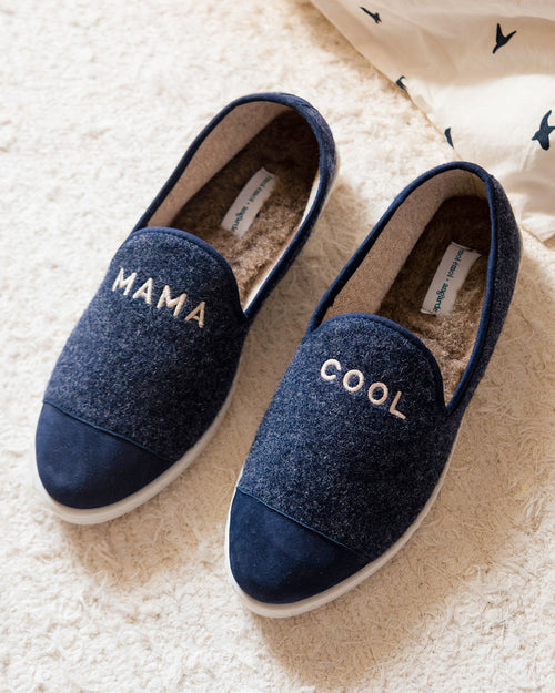 Les chaussons Mama cool navy - Angarde x émoi émoi - émoi émoi   - 2 