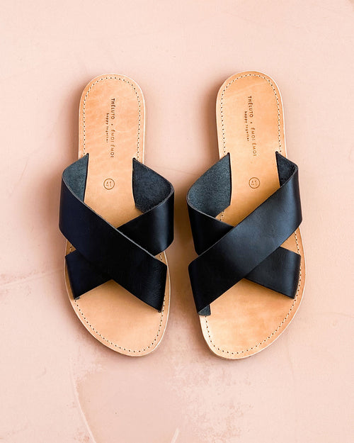 Les sandales Gaël homme en cuir noir - Théluto x émoi émoi - émoi émoi   - 2 